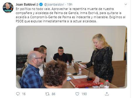 Tuit de Joan Baldovíe Joan Baldoví Tuit de Joan Baldovíe Joan Baldoví