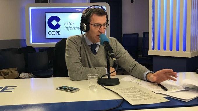 Entrevista al presidente de la Xunta de Galicia, Alberto Núñez Feijóo. Fuente: Cadena COPE.