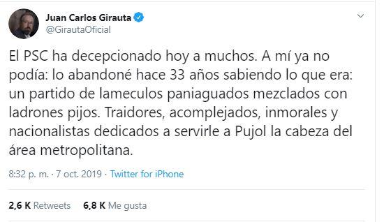Tuit de Juan Carlos Girauta Tuit de Juan Carlos Girauta
