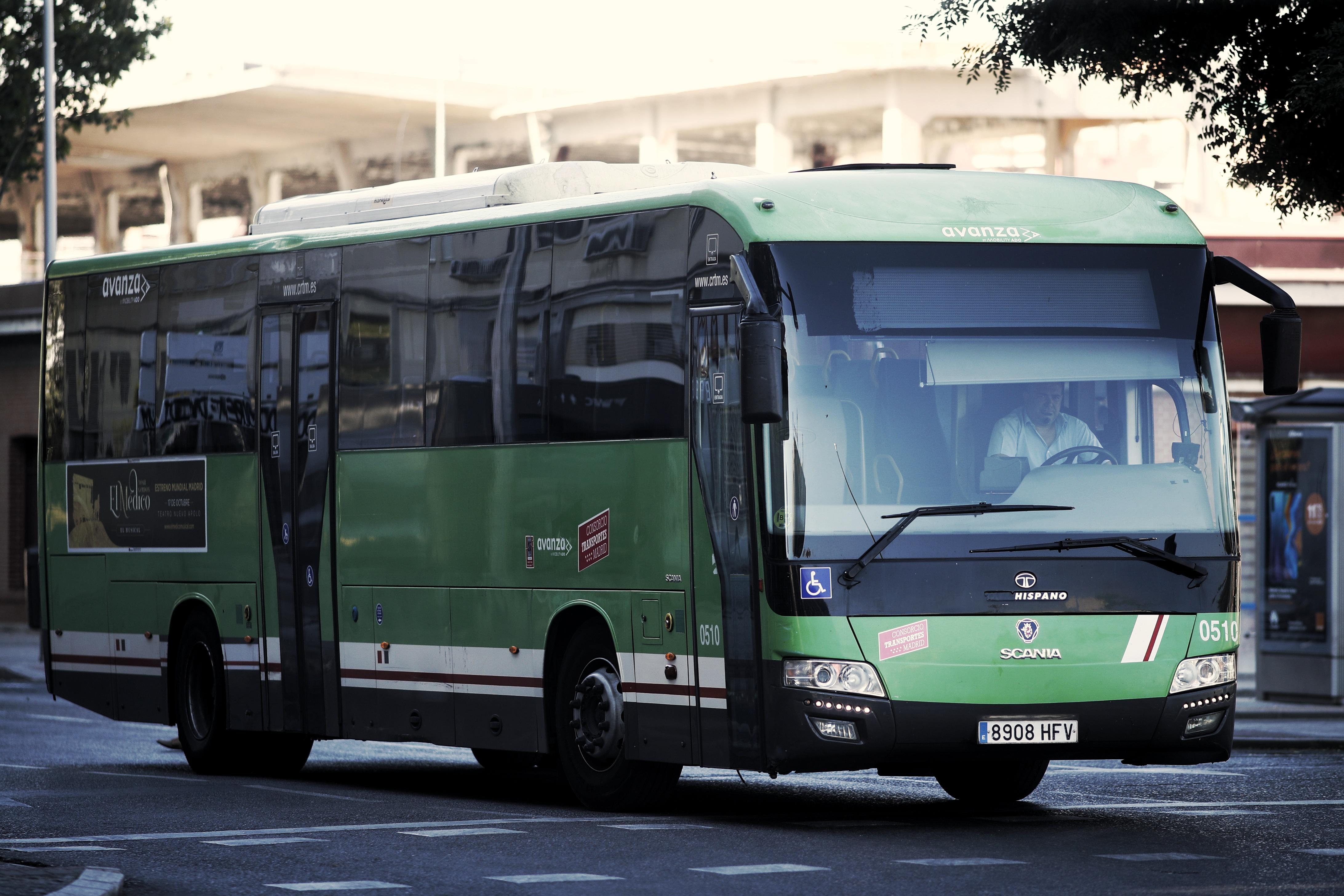 Un autobús del servicio Interurbano de Madrid 