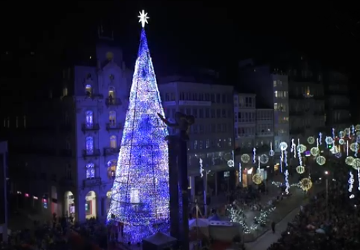 Luces navideñas en Vigo.
