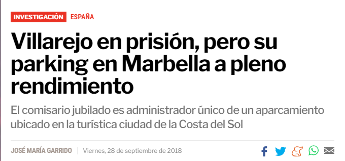 Titular de la noticia del párking de Villarejo Titular de la noticia del párking de Villarejo