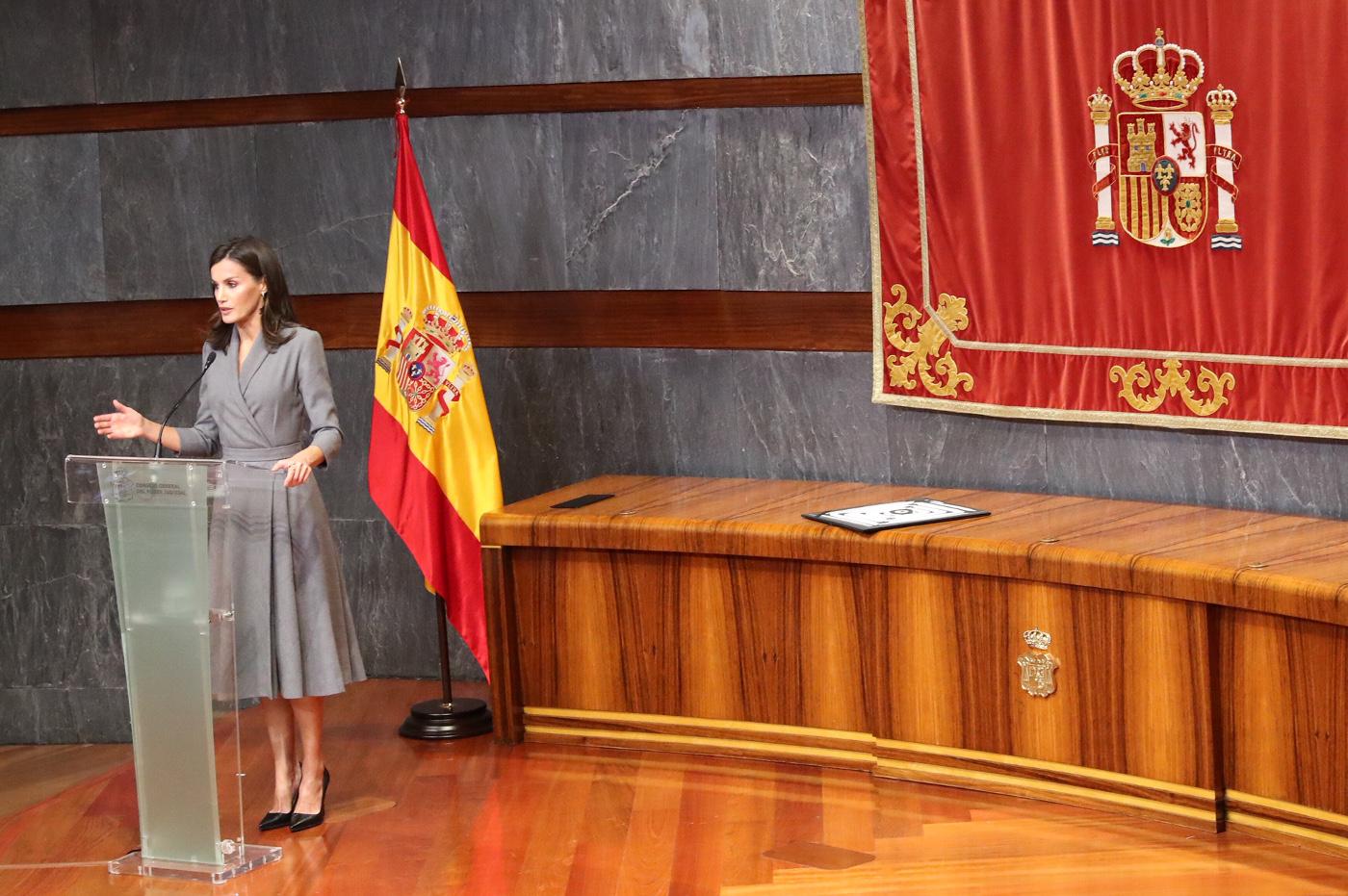 La reina Letizia durante su interveción. Casa Real 