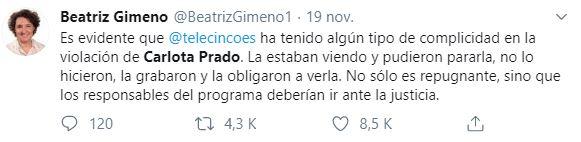 Tuit a favor de Carlota Tuit a favor de Carlota