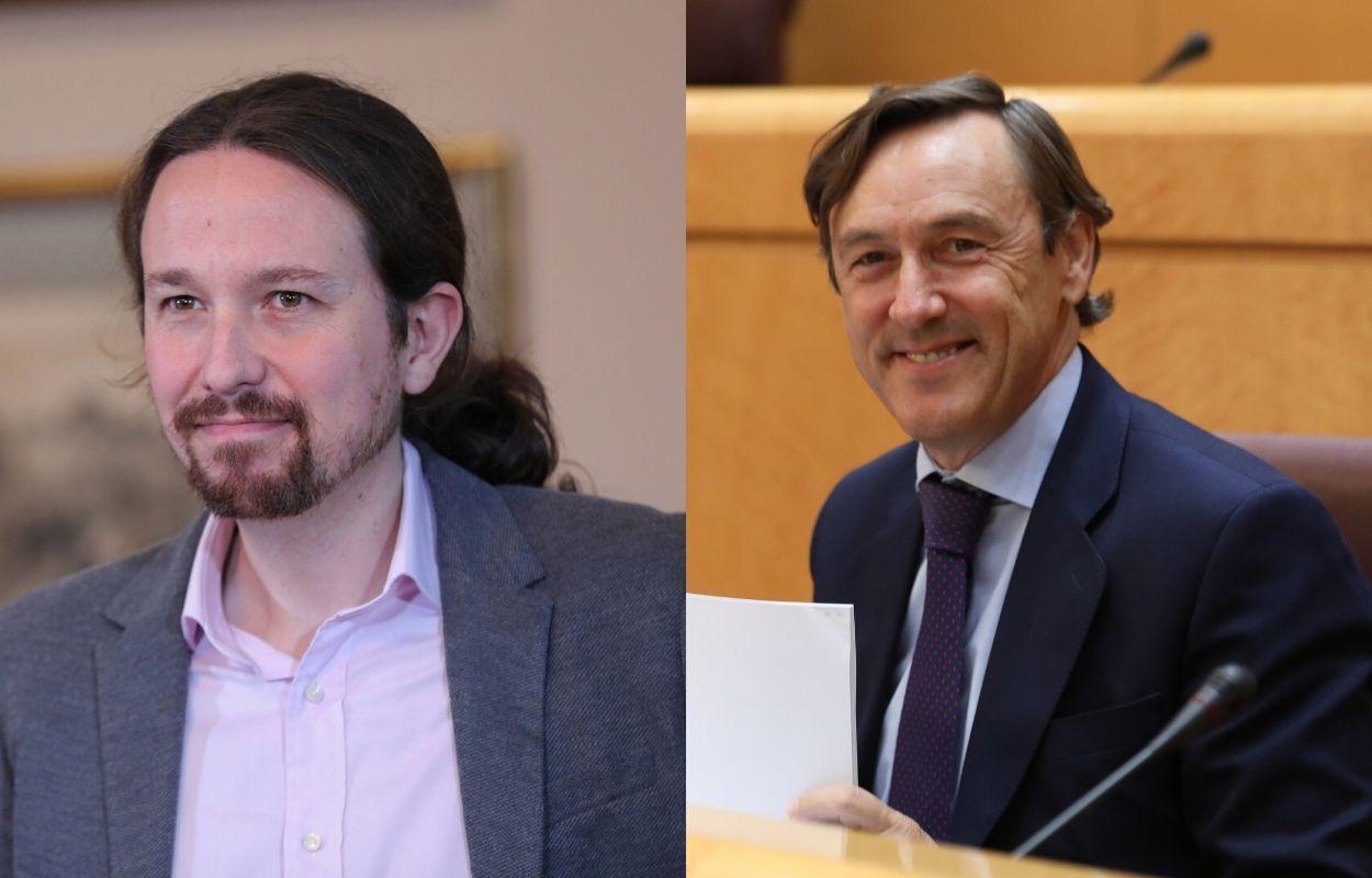 Pablo Iglesias, secretario general de Podemos y Rafael Hernando, senador del PP