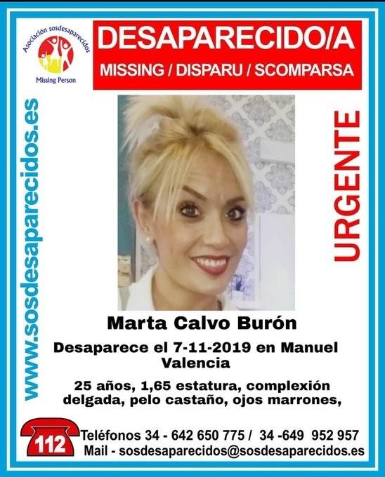 Cartel de desaparecida de Marta Calvo