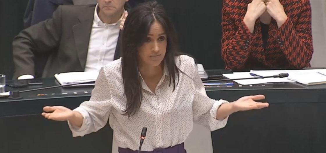 Begoña Villacís durante el pleno del Ayuntamiento de Madrid.