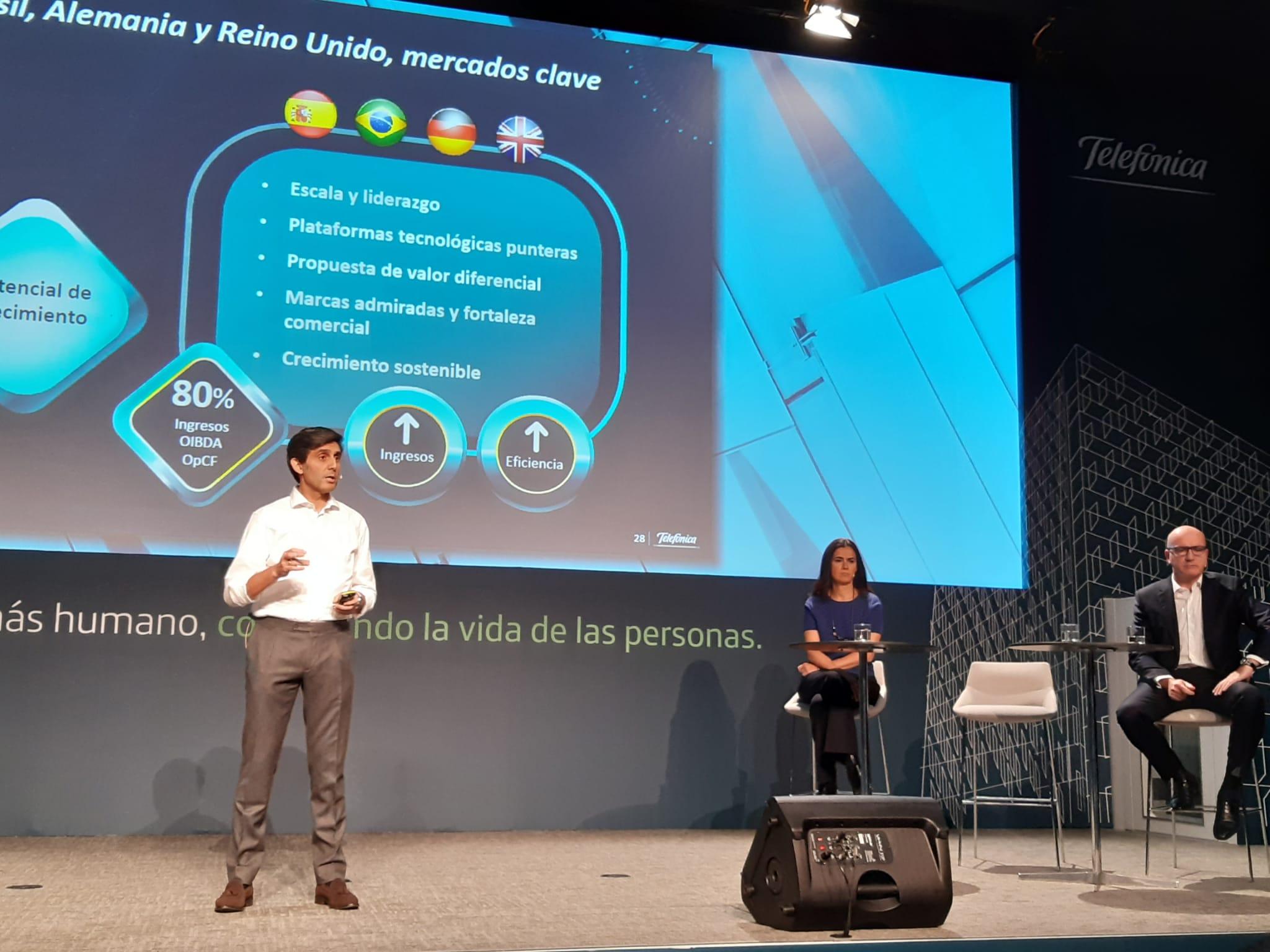 José María Álvarez Pallete durante la presentación del nuevo plan estratégico de Telefónica. Madrid, 27 de noviembre