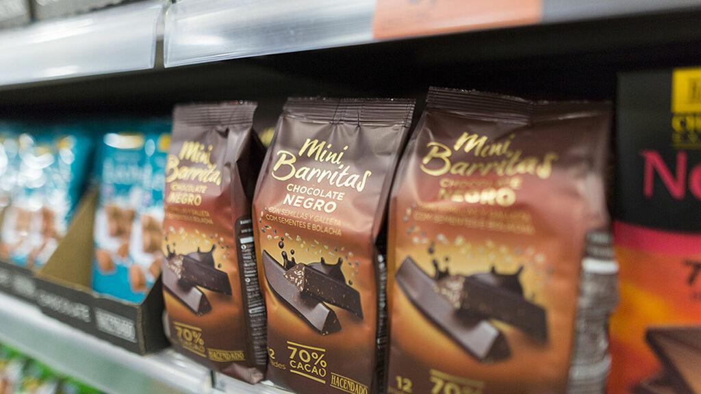 Algunos de los tipos de chocolate negro saludable que vende Mercadona