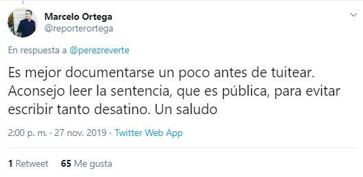 Respuesta a Arturo Pérez Reverte Twitter