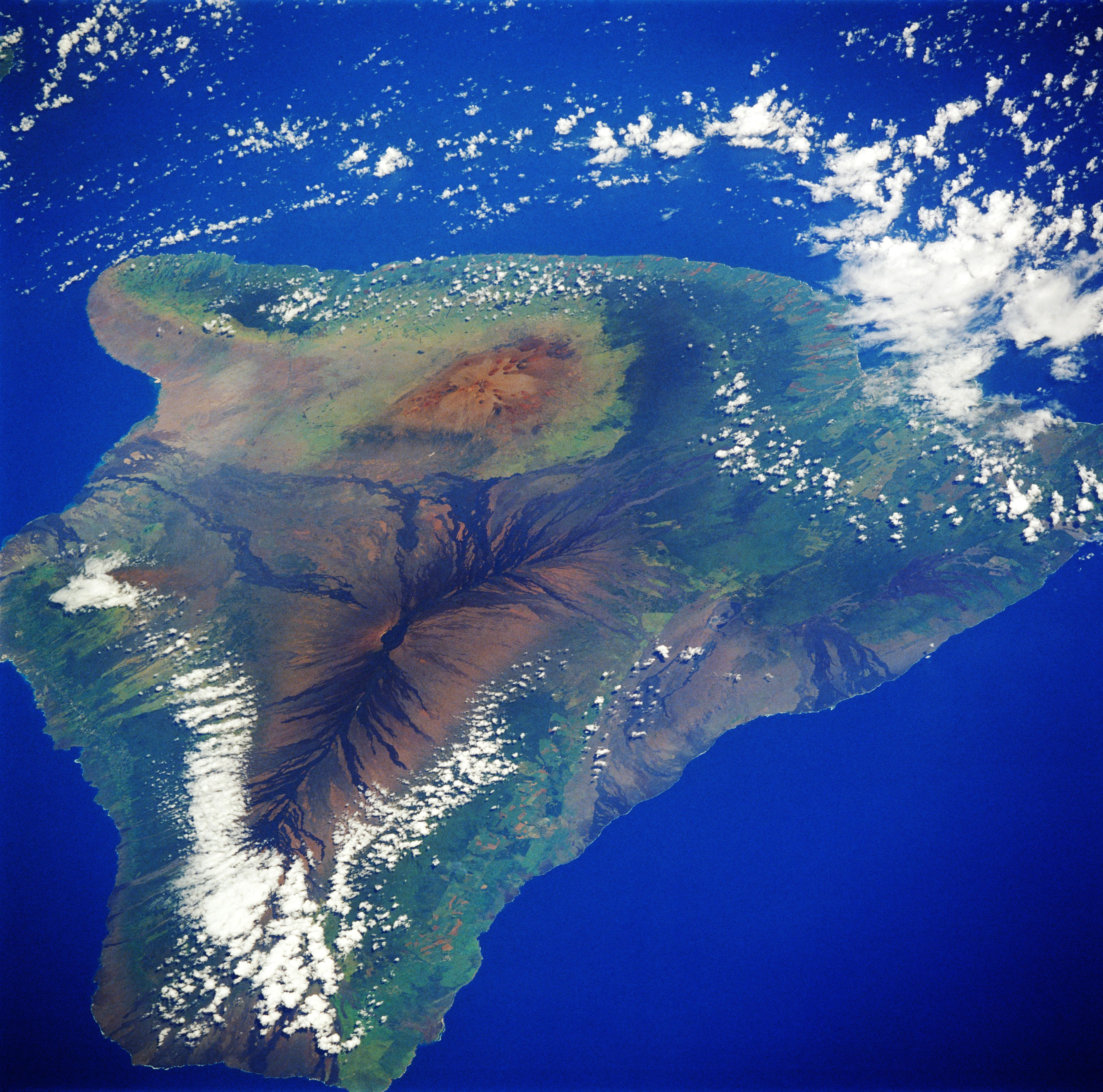 Imagen de la isla de Hawái desde el aire.