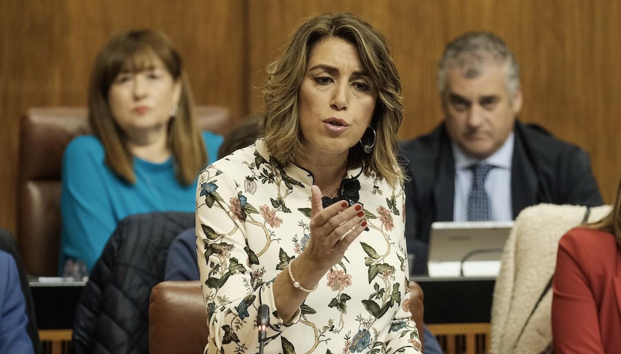 Susana Díaz, en el Parlamento este jueves.