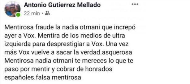 Captura de pantalla del post de Antonio González Espinosa, bajo el seudónimo de Antonio Gutiérrez Mellado.