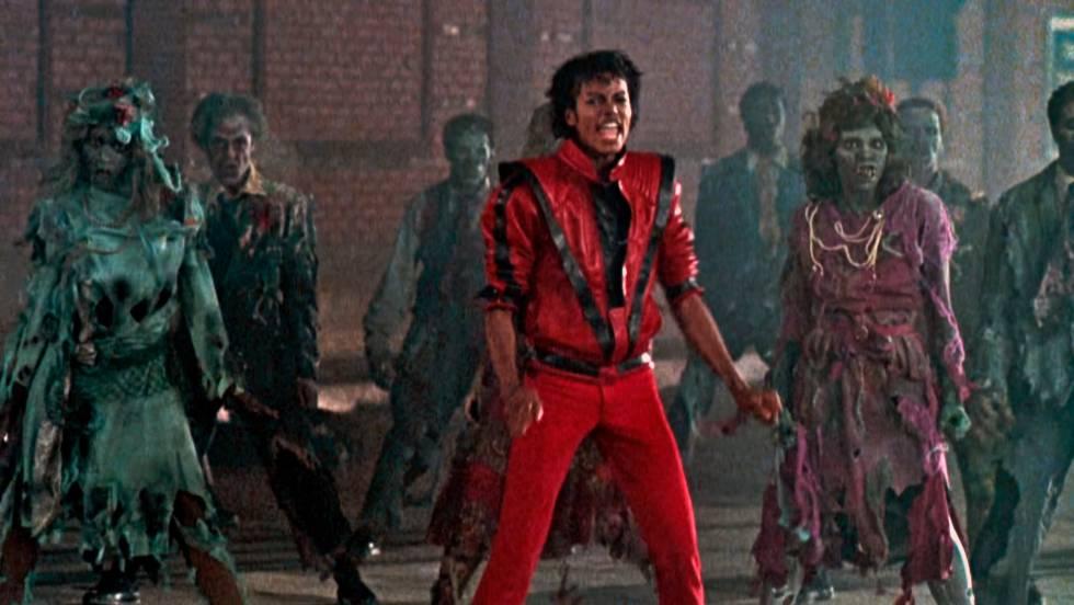 Imagen de Michael Jackson durante el videoclip de Thriller