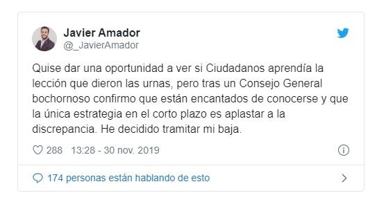 Tuit de Javier Amador