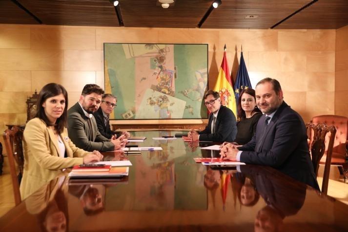 Segunda reunión de las delegaciones negociadoras de PSOE y ERC en torno a la investidura de Pedro Sánchez. EP