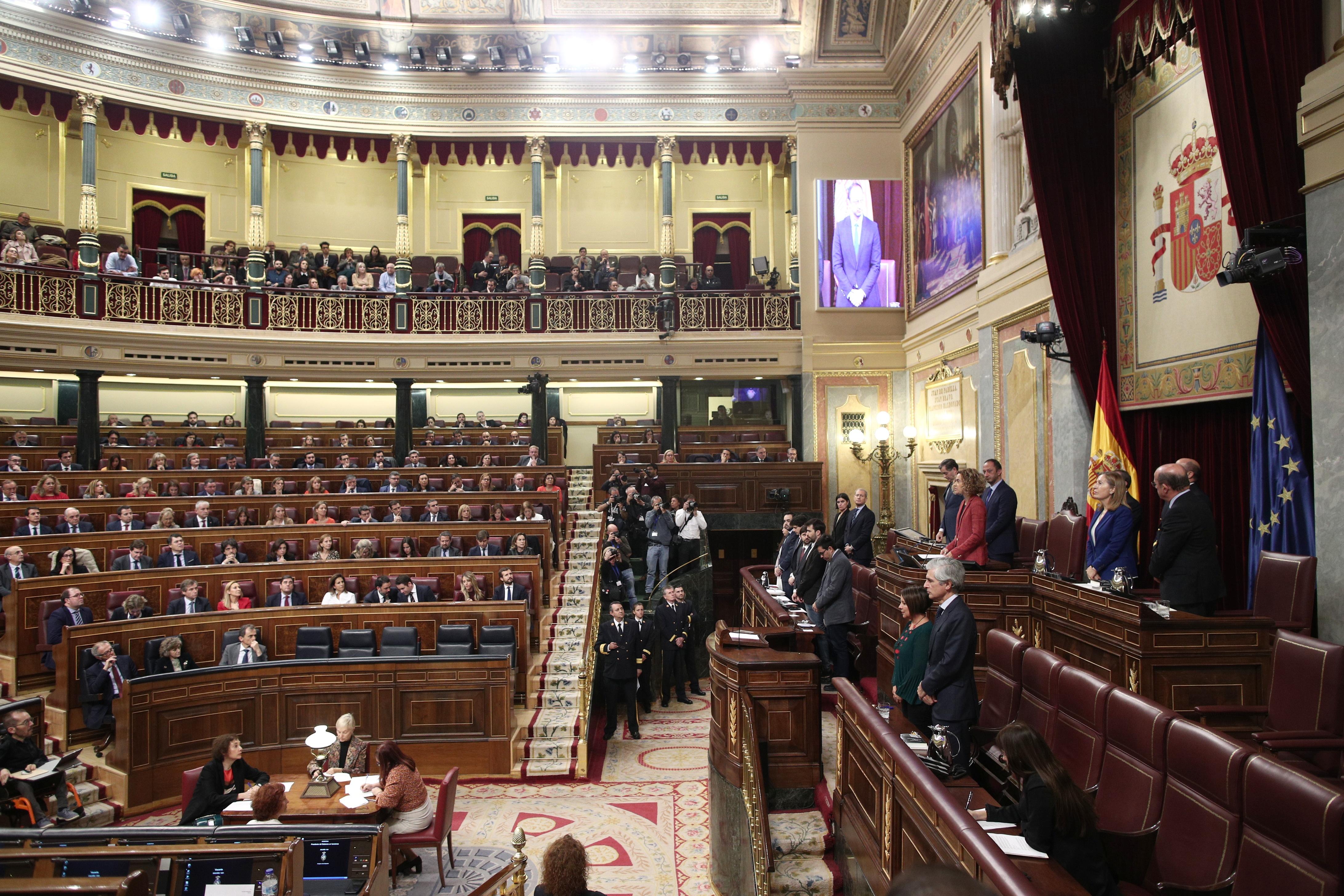 Vista general del hemiciclo durante la sesión de constitución de las Cortes para la XIV Legislatura en el Congreso de los Diputados Madrid (España) a 3 de diciembre de 2019 