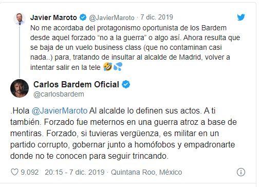 Cruce de acusaciones entre Javier Maroto y Carlos Bardem.