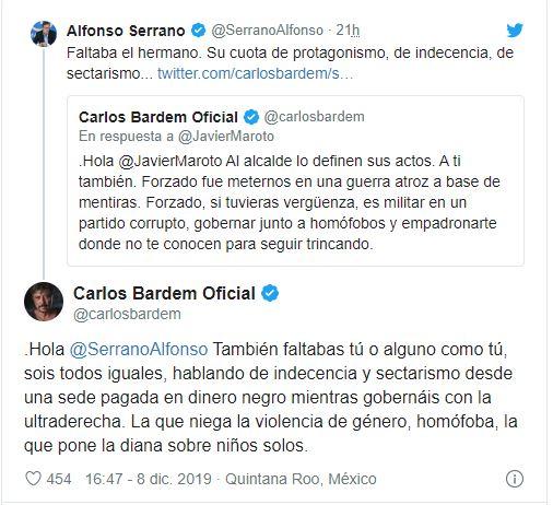 cruce de acusaciones entre Alfonso Serrano y Carlos Bardem