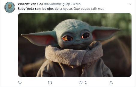 Baby Yoda con los ojos de Ayuso