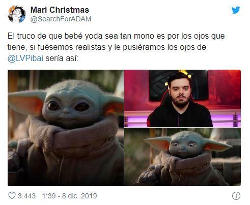 Baby Yoda con los ojos de Ibai