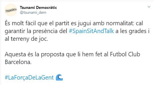 Tsunami Democràtic tuit