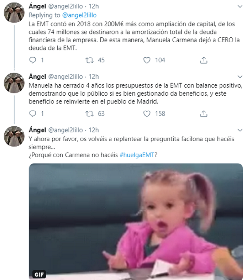 Hilo de Twitter sobre la huelga de la EMT 4 Hilo de Twitter sobre la huelga de la EMT 4