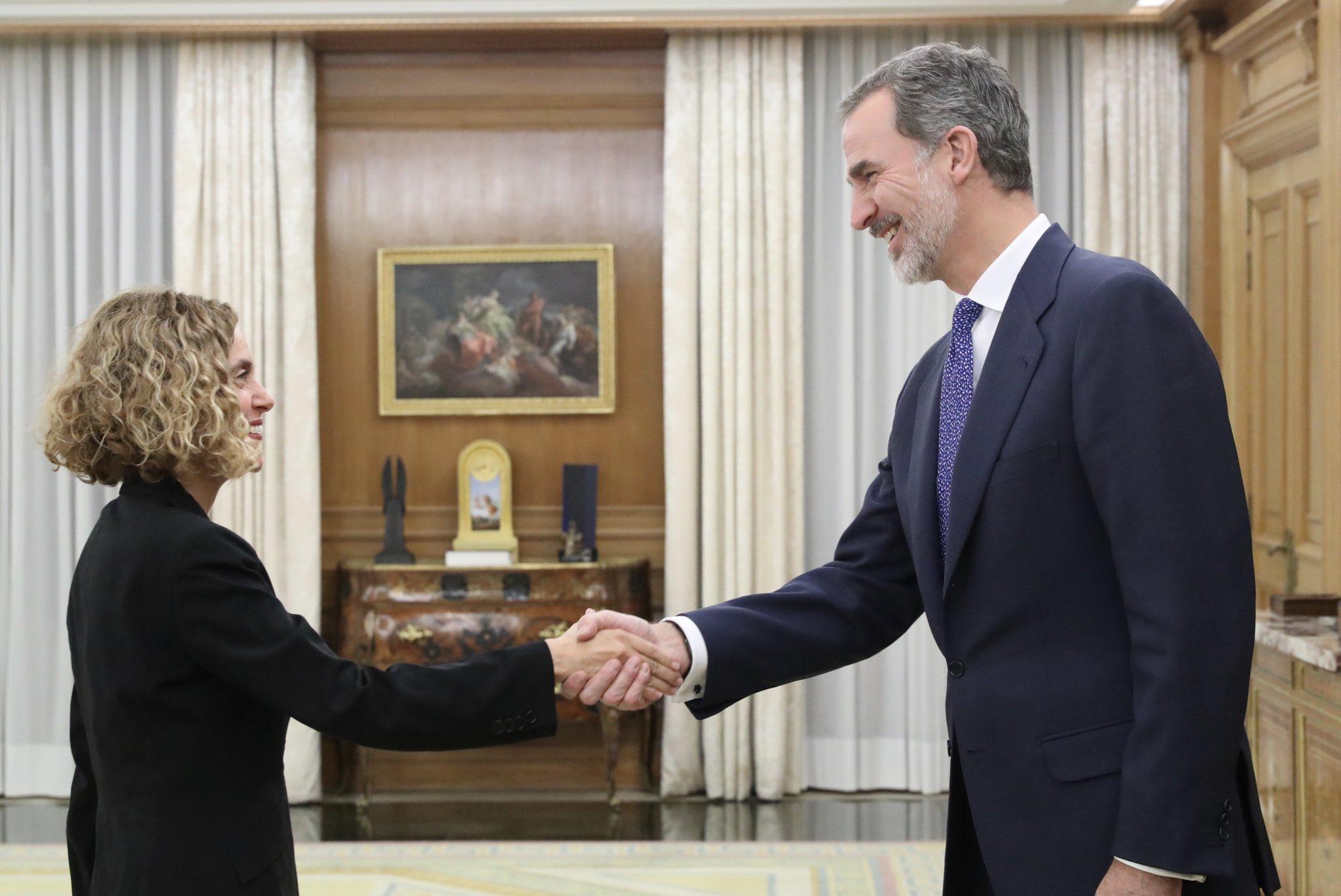 Meritxell Batet con Felipe VI tras su encuentro en La Zarzuela 