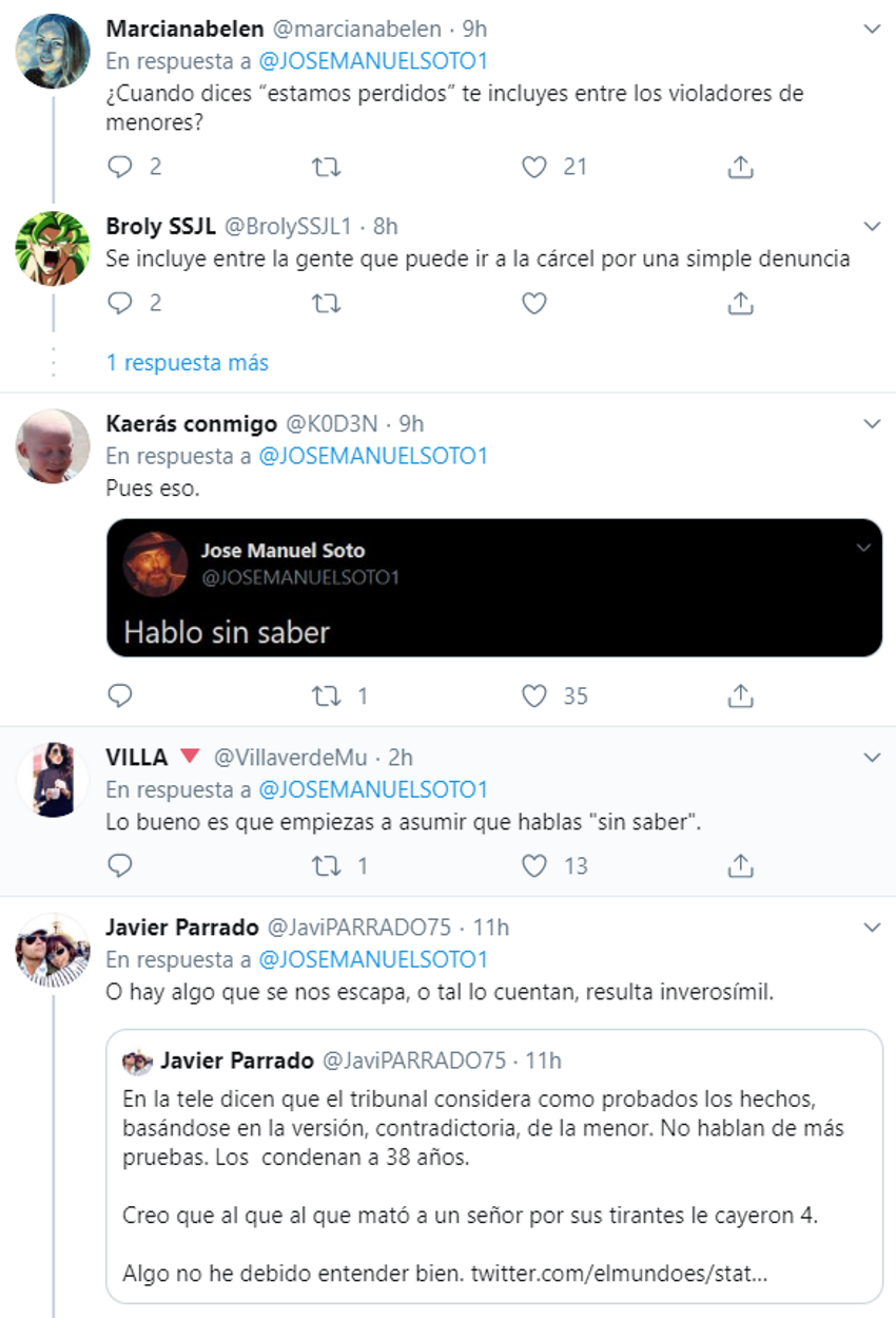 Tuits en respuesta a José Manuel Soto 2