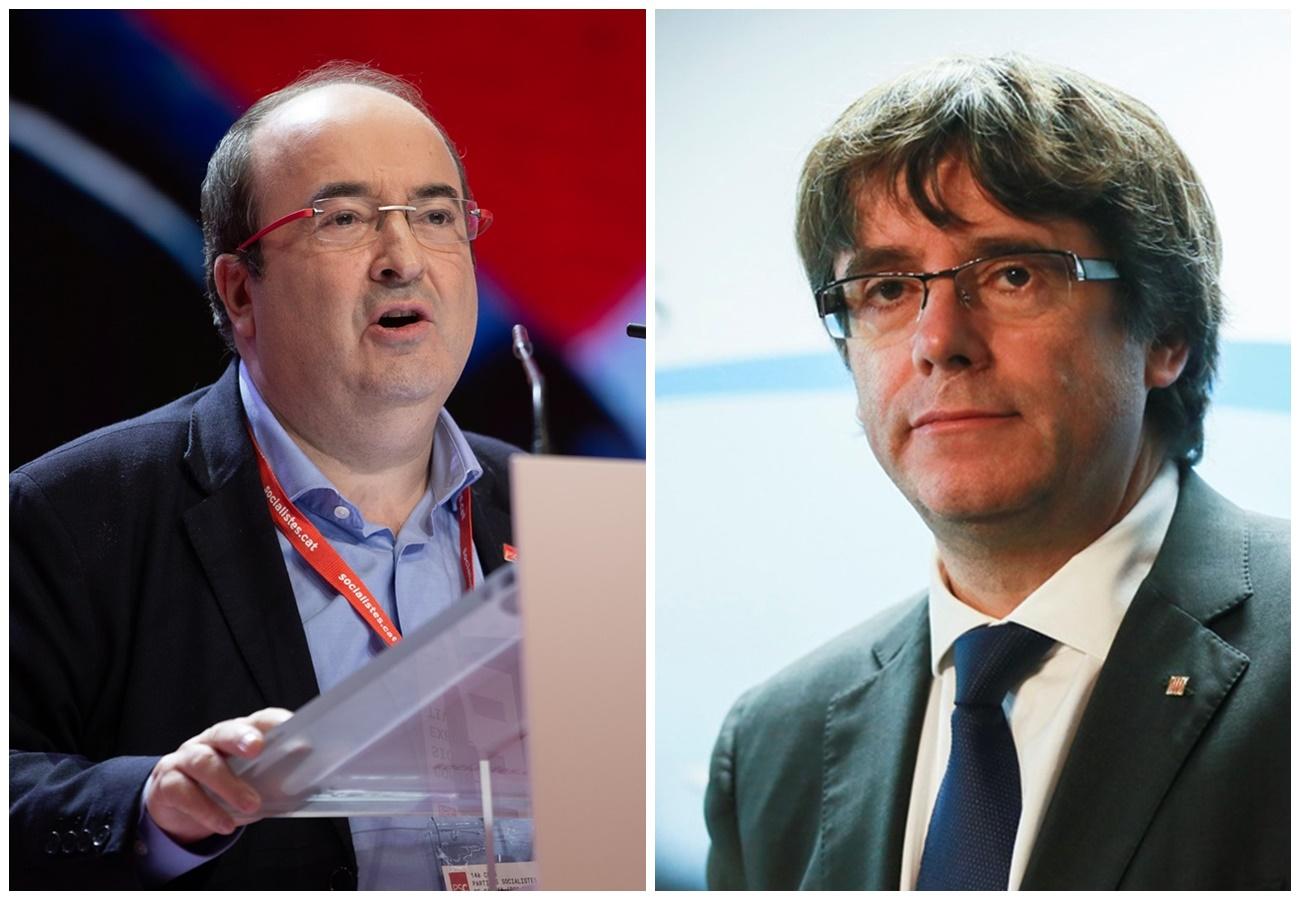 Miquel Iceta y Carles Puigdemont. 