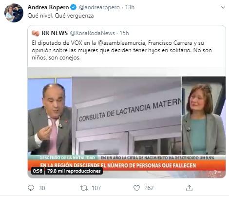 Respuesta de Andrea Ropero al vídeo del diputado de Vox en Murcia