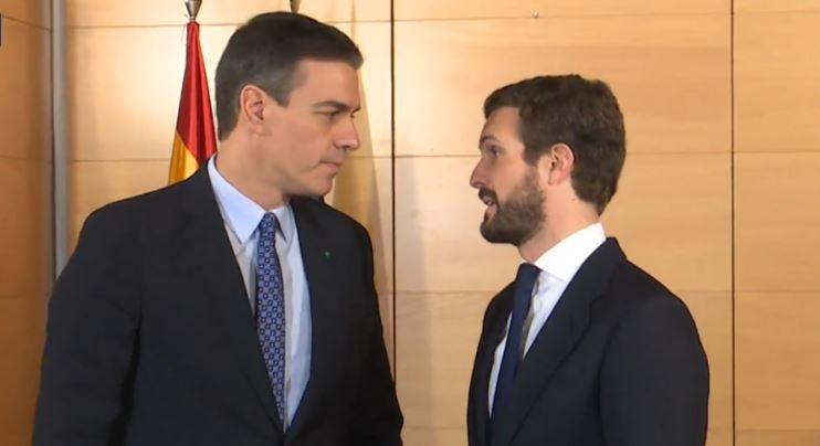 Reunión entre Pablo Casado y Pedro Sánchez