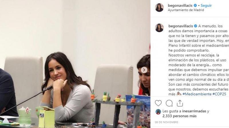 Captura del instagram de Begoña Villacís Captura del instagram de Begoña Villacís