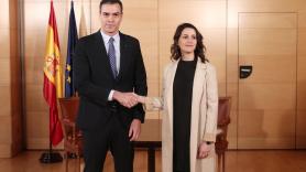 Pedro Sánchez junto a Inés Arrimadas en el Congreso de los Diputados. Europa Press.
