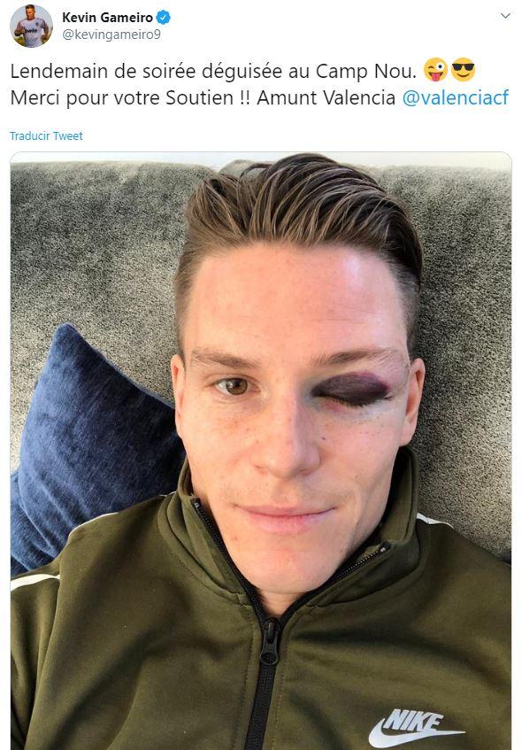 El mensaje de Gameiro en redes sociales.