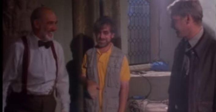 Sean Connery, Steven Spielberg y Harrison Ford durante el rodaje de Indiana Jones y la última cruzada