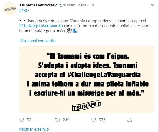 Tuit de Tsunami Democràtic