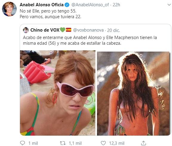Tuit de Anabel Alonso al chino de Vox Tuit de Anabel Alonso al chino de Vox