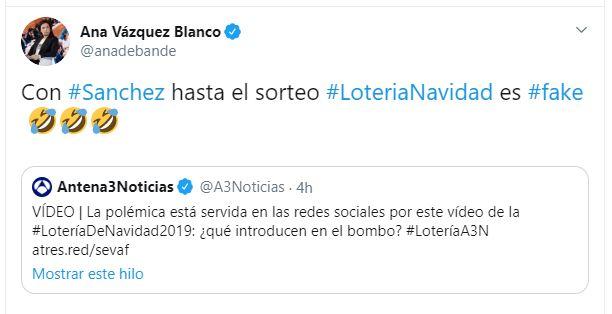 Tuit de Ana Vázquez Blanco. Tuit de Ana Vázquez Blanco.