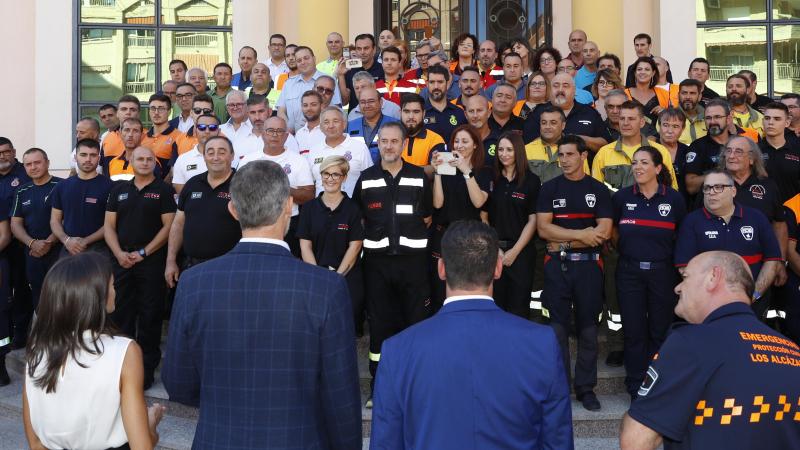 Los Reyes en su viaje tras las inundaciones en Murcia. © Casa de S.M. el Rey