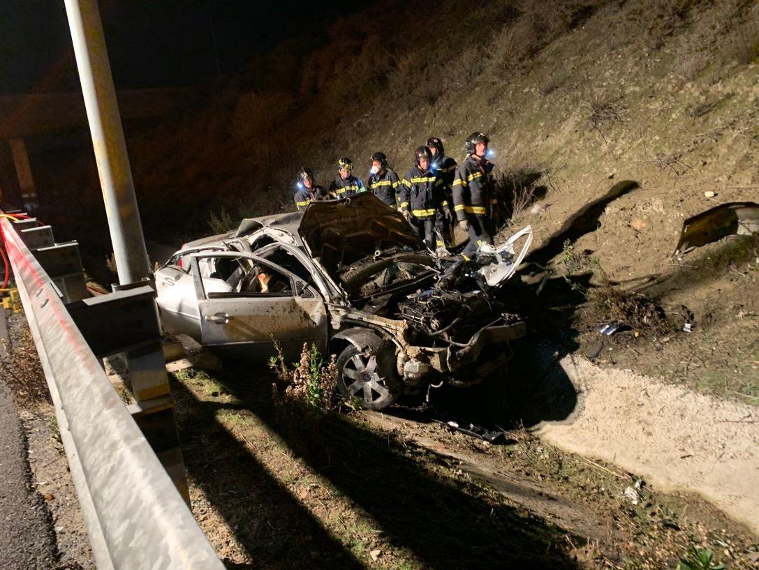 Vehículo accidentado en la M50