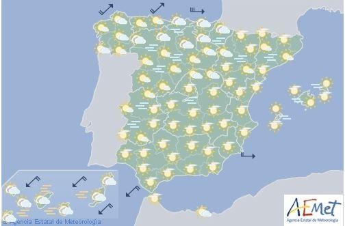 Mapa del tiempo de la AEMET, 27 de diciembre