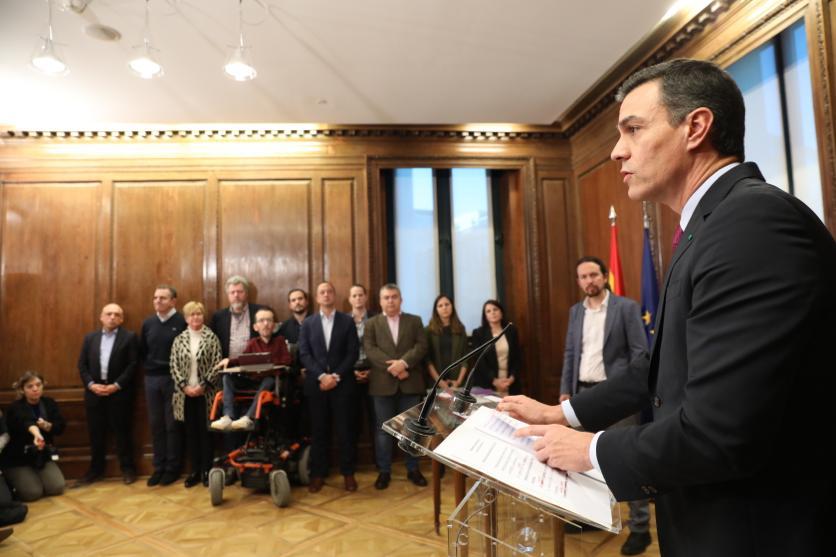 Pedro Sánchez en el discurso del acuerdo programático