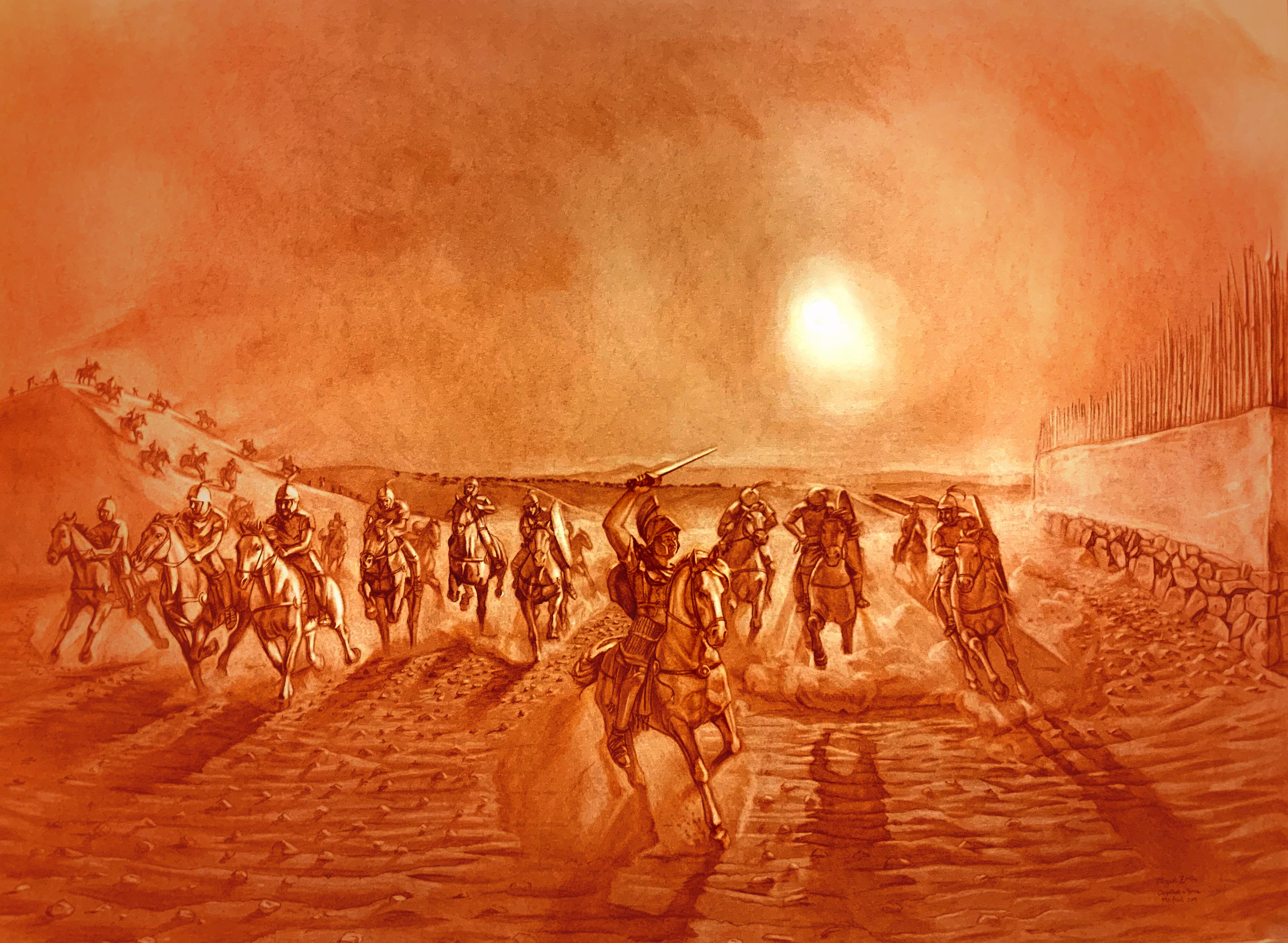 Reproducción de cómo pudo haber sido el asedio de Sertorio a la ciudad de Caraca