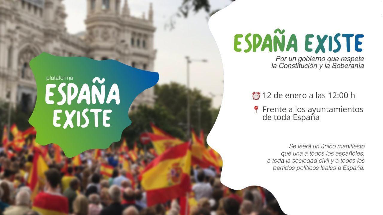 Imagen de promoción de la manifestación difundida por la plataforma España Existe y Vox
