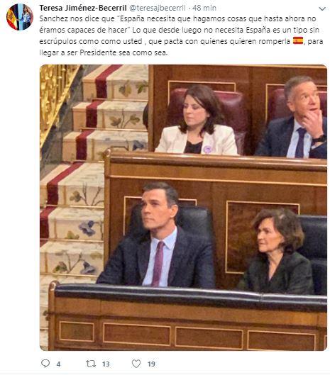 Tuit diputada del PP