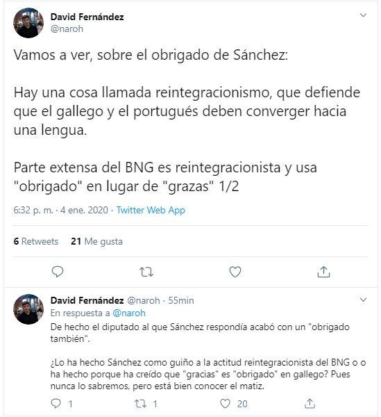 Tuit Obrigado Sánchez 3