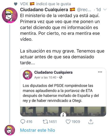 El mensaje contra el bloqueo de Twitter y Facebook