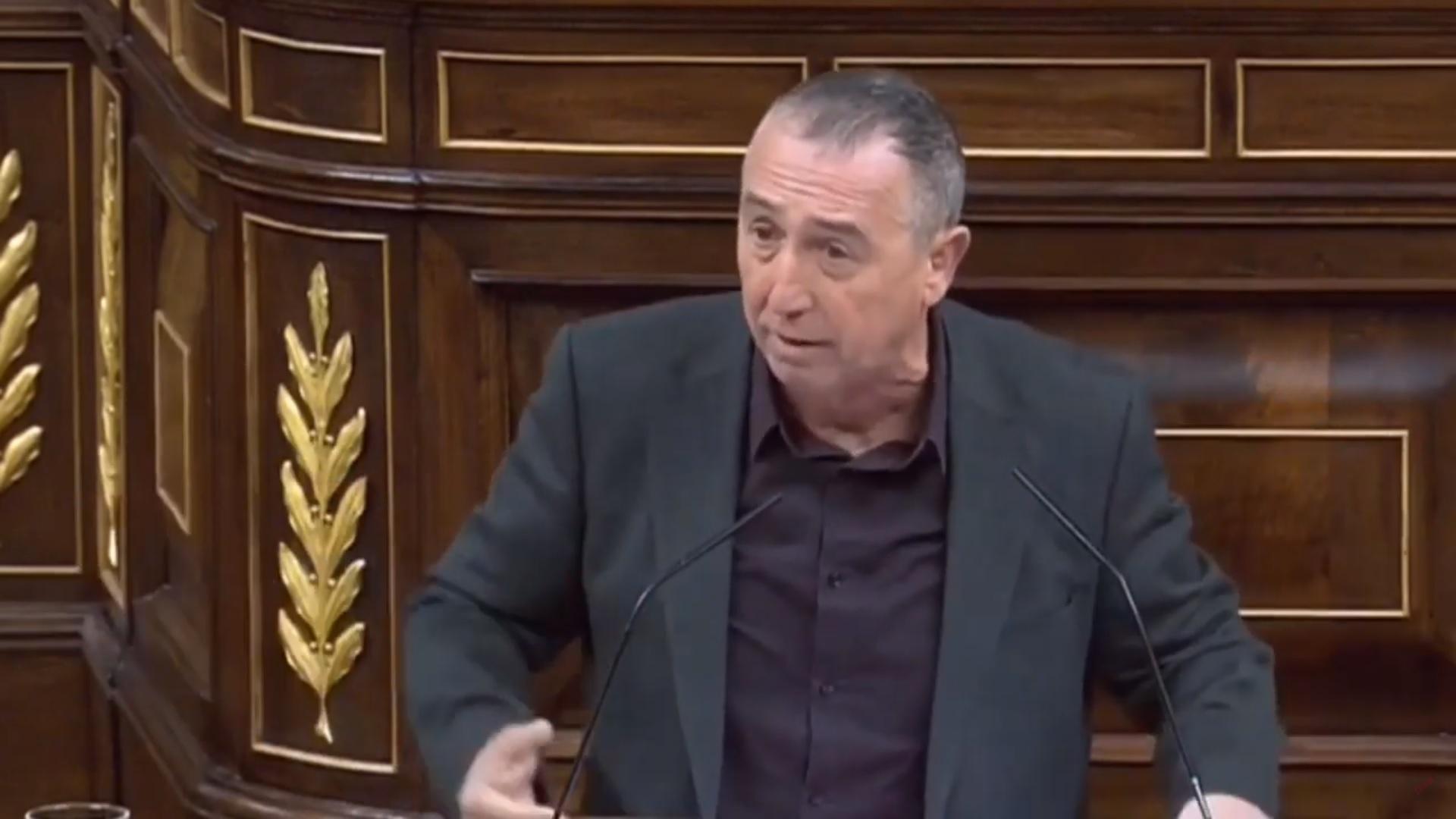 Joan Baldoví durante su discurso. Fuente: Youtube.