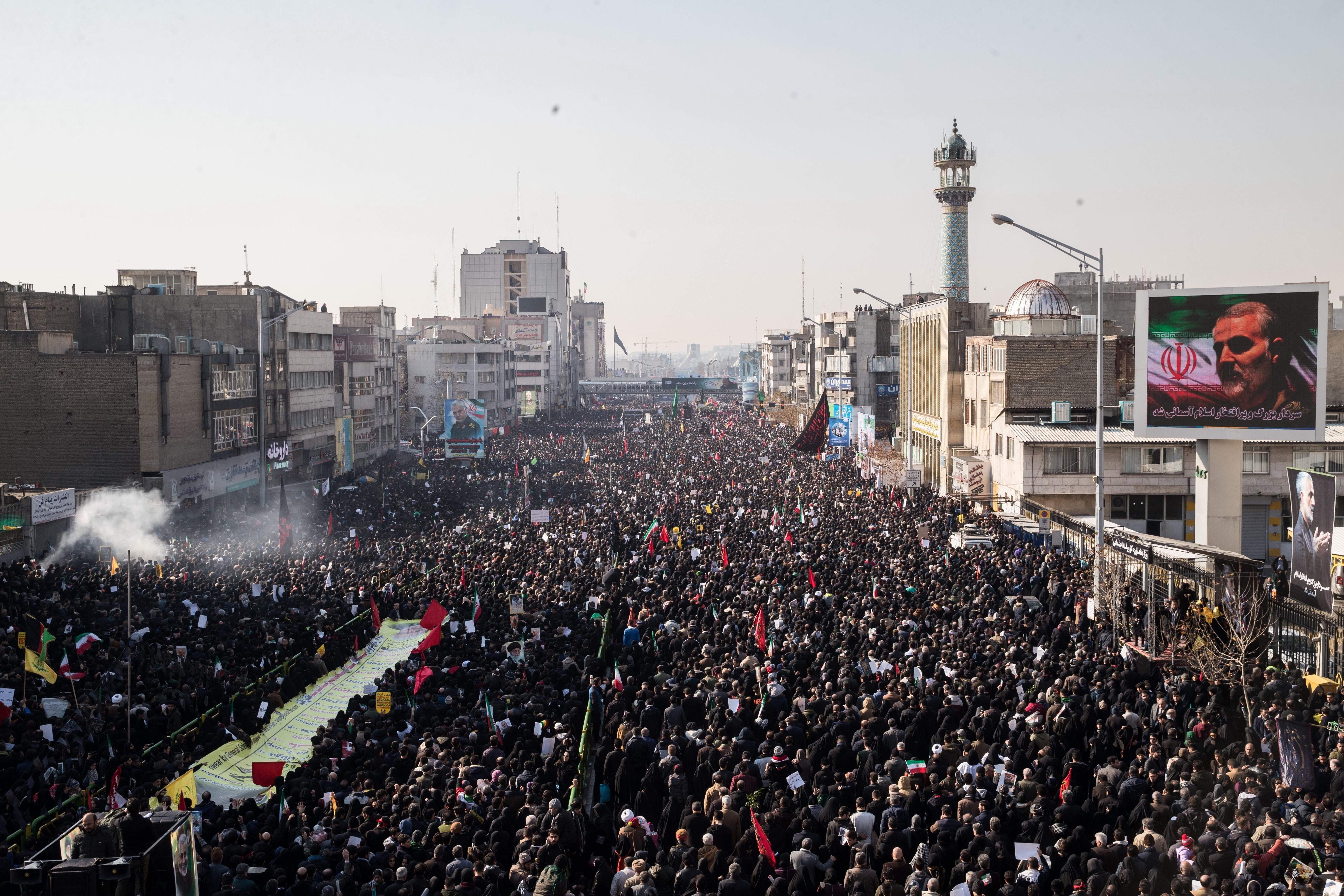 Funeral del general Qassem Soleimani en Teheran (Irán), tras su asesinato por parte de Estados Unidos.